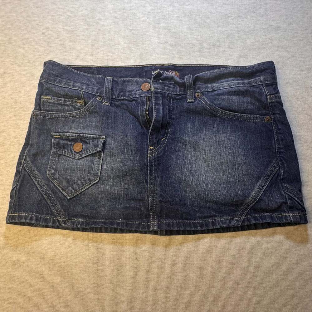 Levi's Jeans Genuinely Crafted Y2K Blue Denim Cargo Mini Skirt